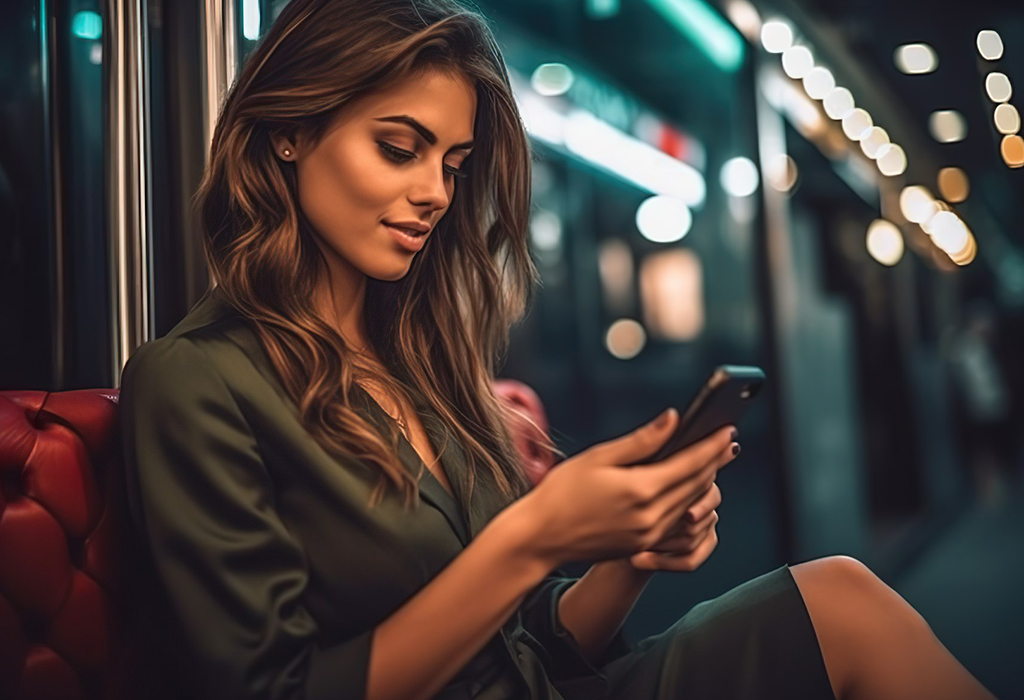 woman texting on the phone 