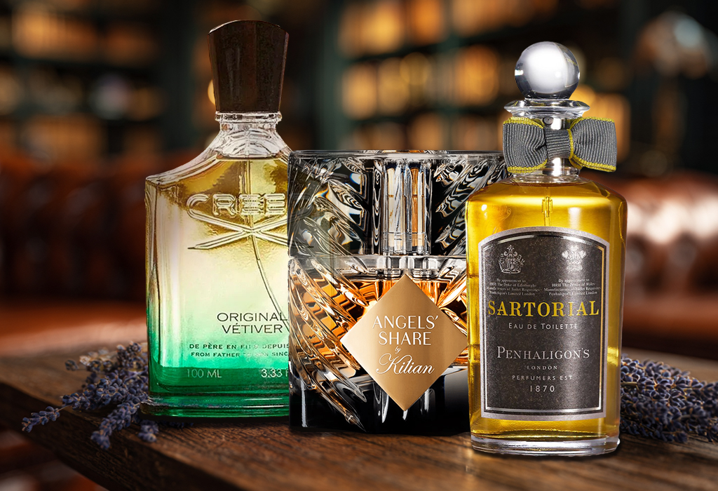 old money fragrances collage